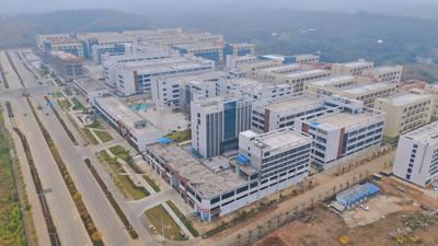 La foto muestra el parque industrial textil y de confección Mule en Guiping, ya en funcionamiento. (Foto: Lin Qiuyun)