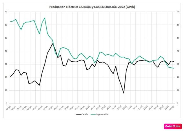 La cogeneración asociada a la industria cae ya un 60% y pasa de producir el 11% de la electricidad del país a solo el 4%