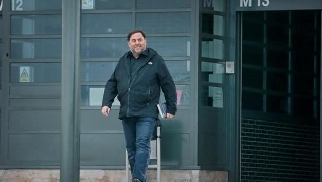 Oriol Junqueras, cuando salió por primera vez de prisión.