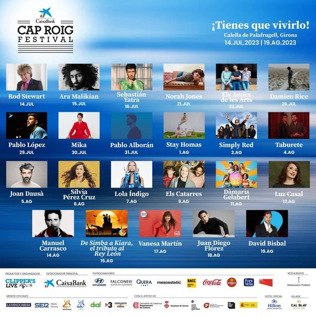 El Cap Roig Festival reunirá a las principales estrellas internacionales y nacionales del momento en su 23ª edición
