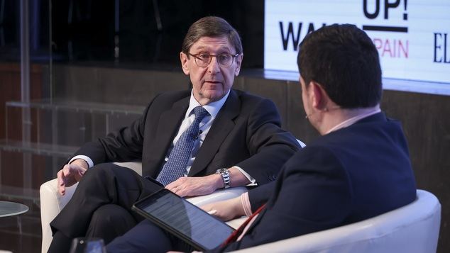 José Ignacio Goirigolzarri, presidente de CaixaBank, durante su participación en el foro WakeUp Spain!