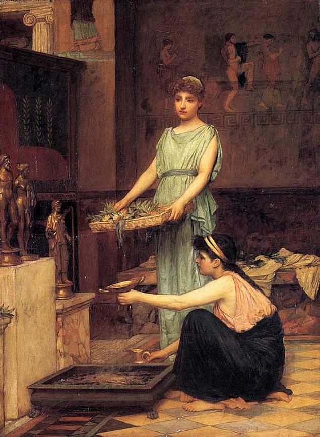 William Waterhouse. The household gods
'Los dioses del hogar'.