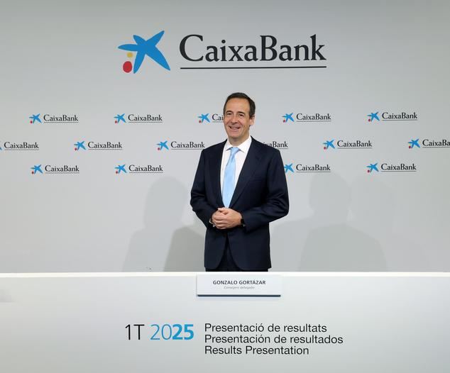 El consejero delegado de CaixaBank, Gonzalo Gortázar, en la presentación de Resultados 1T 2025