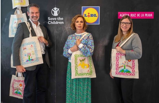 350 familias atendidas por Save the Children podrán tener una alimentación saludable gracias a las bolsas solidarias de Lidl y Agatha Ruiz de la Prada