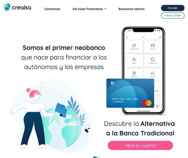 Crealsa se convierte en el primer neobanco español que financia a empresas y autónomos