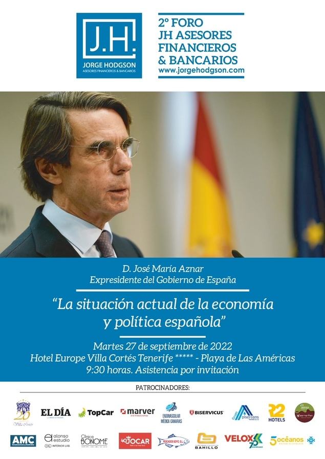 José María Aznar toma la palabra en el II Foro JH Asesores Financieros