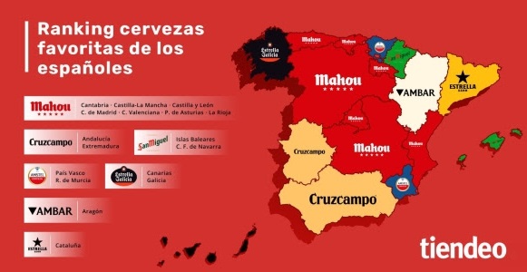 Las cervezas favoritas de los españoles en cada comunidad autónoma