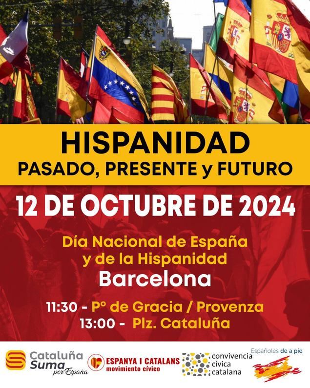 'Cataluña Suma por España' orgniza actos para el 12 de Octubre