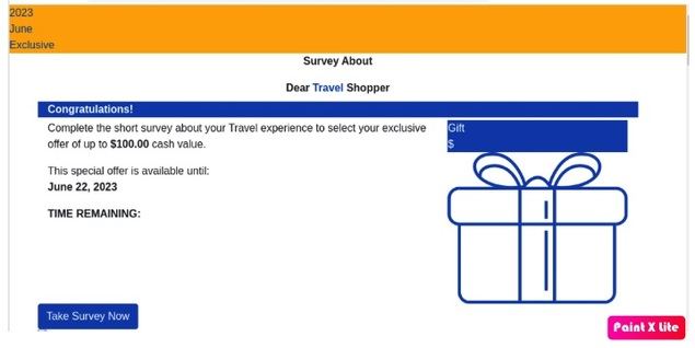 Ejemplo de una encuesta falsa