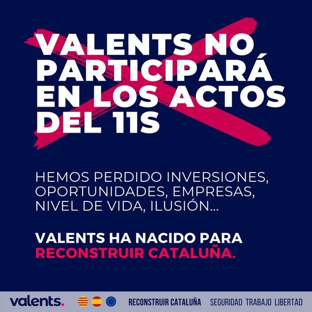 Valents anuncia que no participará en los actos oficiales de la Diada de Catalunya