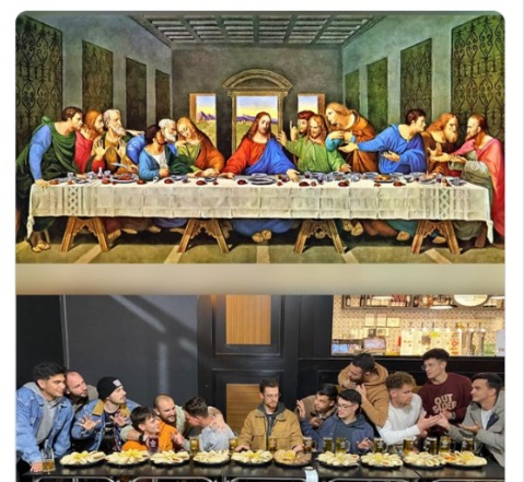 La última cena de Leonardo Da Vinci en 100 Montaditos