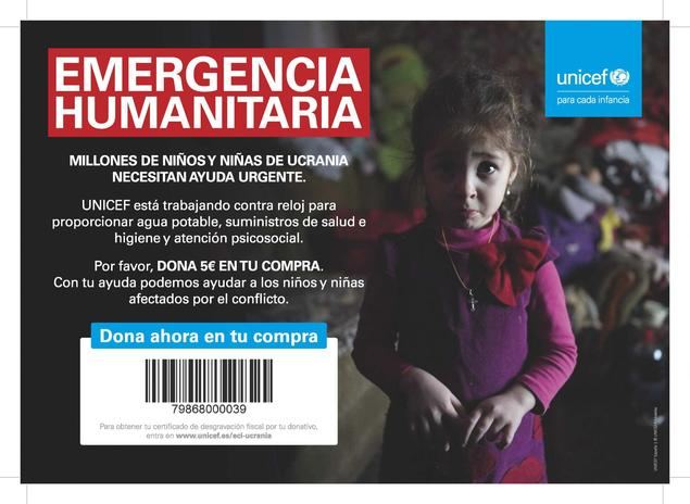 El El Corte Inglés entrega 146.000€ a Unicef para ayudar a los afectados por el conflicto de Europa del Este