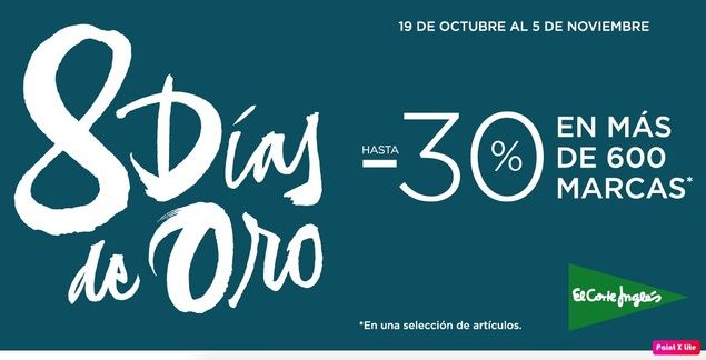 El Corte Inglés estrena sus ya clásicos “8 Días de Oro” con descuentos de hasta el 30%