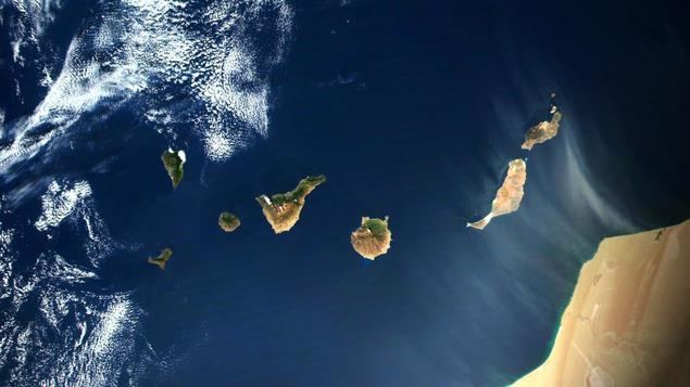 Imagen de satélite de las Islas Canarias.