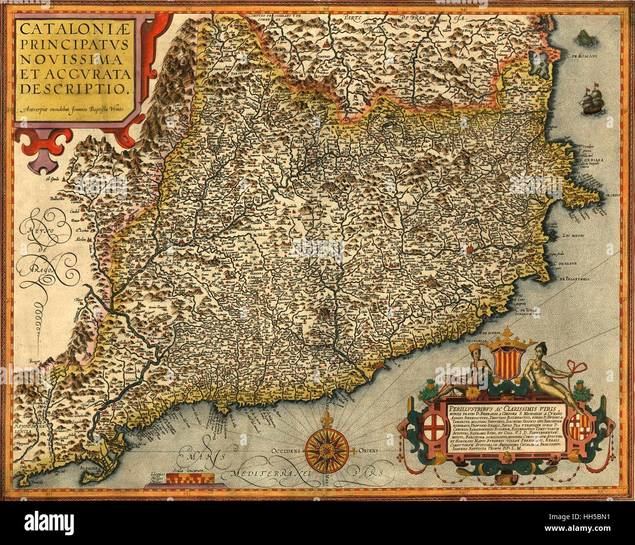 Mapa de Cataluña de 1608.