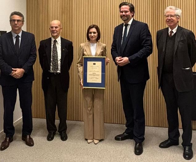 Maia Sandu, presidenta de Moldavia, recibe el Premio Europeo Coudenhove-Kalergi