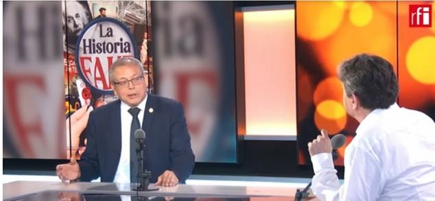 Pedro Angulo durante su intervención en la ‘RF1’ francesa.