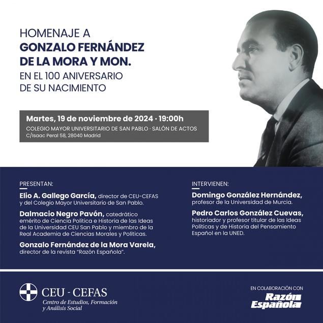 El año 2024 se celebró además el Centenario del nacimiento de Fernández de la Mora con numerosos actos conmemorativos de debate intelectual. 