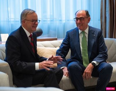 Anthony Albanese, Primer Ministro de Australia, recibe personalmente a Ignacio Galán en agradecimiento por la inversión de Iberdola de 4.500 millones de dólares