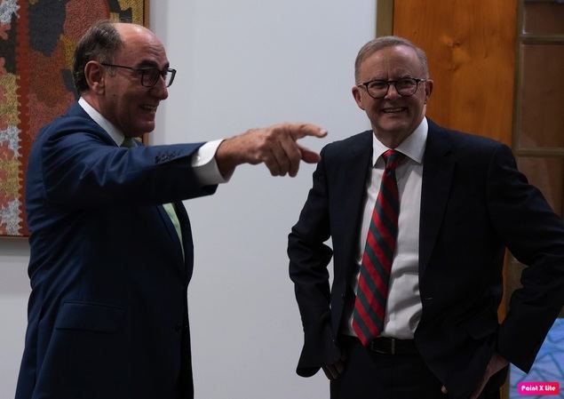 Anthony Albanese, Primer Ministro de Australia, recibe personalmente a Ignacio Galán en agradecimiento por la inversión de Iberdola de 4.500 millones de dólares
