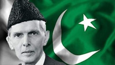 Muhammad Ali Jinnah (en urdu: Muammad Al Jin) fue un abogado y político fundador de Pakistán. Se le conoce como Baba-e-Qaum ('Padre de la Nación').