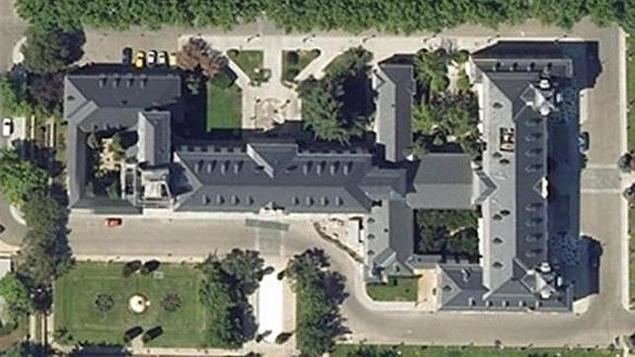 El Palacio de La Moncloa, desde el cielo. 