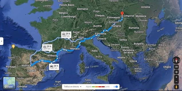 6.000 kilómetros de viaje por carretera hasta Ucrania para trasladar a España a dos familias que huyen de la guerra