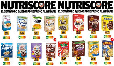 Un estudio destapa las mentiras de Nutriscore: cereales con un 24% de azúcar lucen etiquetas verdes