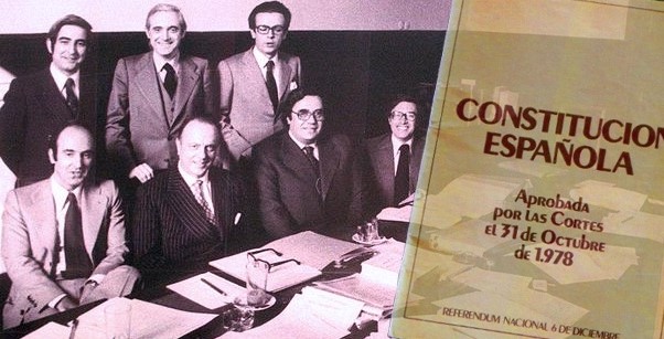 Miguel Herrero Rodríguez de Miñón, Gabriel Cisneros, José Pedro Pérez-Llorca, Gregorio Peces-Barba, Jordi Solé, Manuel Fraga y Miquel Roca, considerados los 'padres' de la Constitución española de 1978.