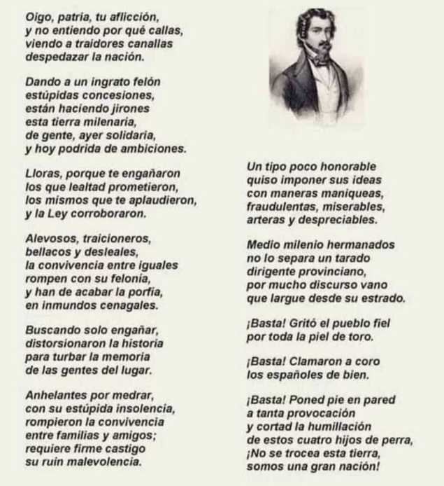 En aquellos tiempos, José de Espronceda inmortalizó el momento que se vivía en estas impresionantes estrofas. 