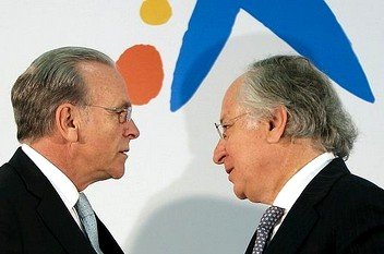 Juan María Nin e Isidre Fainé son os artífices del éxito de Caixabank, con una gestión discreta y austera. 